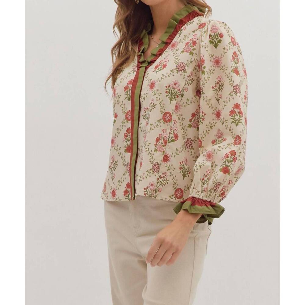 NEW ENTRO feelin' like fall long sleeve top in ecru - Picture 5 of 8
